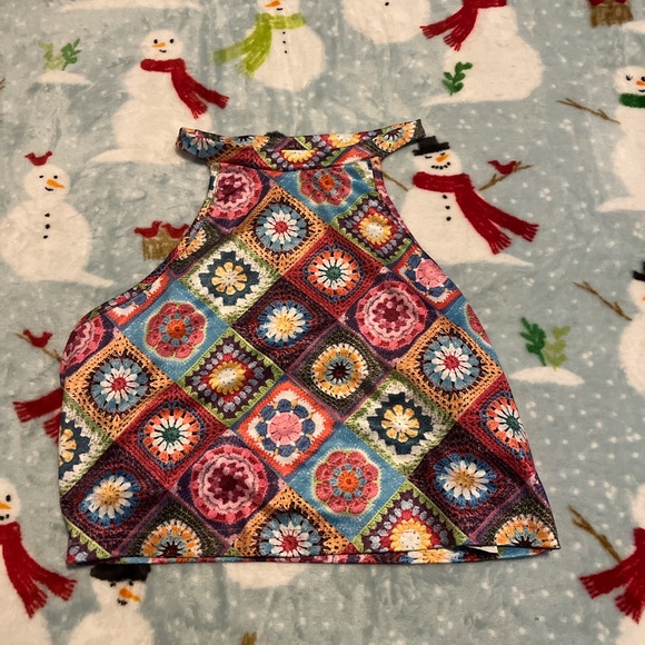 Crotchet flower print cropped top XS - Picture 1 of 4